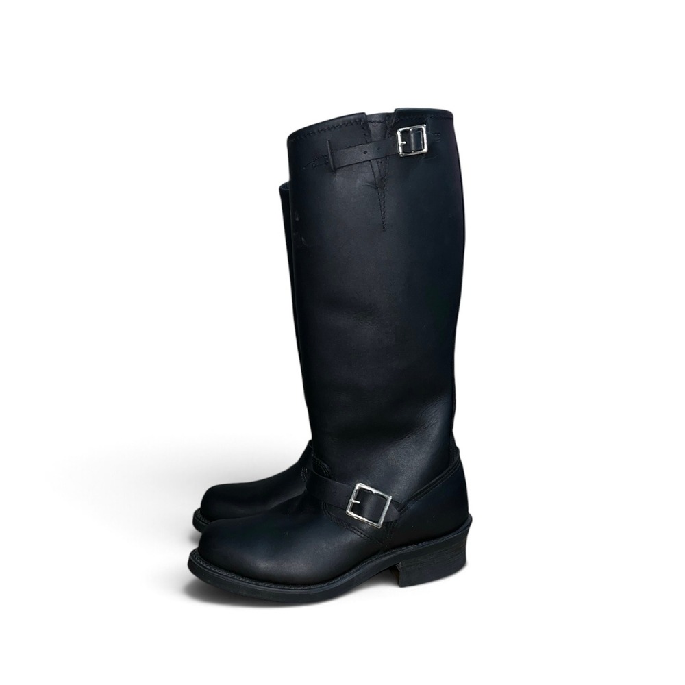 Frye Engineer 12R Boots Womens 7.5 Black Leather Tall Moto Biker 77555 USA Made